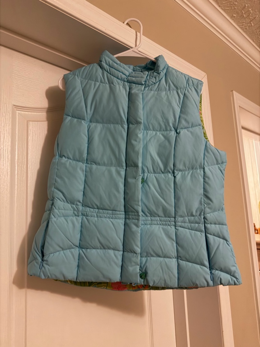 Lilly Pulitzer Blue Quilted Puffer Vest